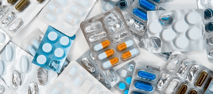 Neatly organized medication bottles and weekly pill organizer on a clean surface